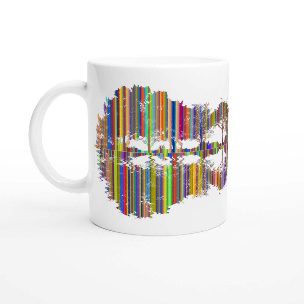Guitar Reflection In Colour - White 11oz Ceramic Mug Default Title White 11oz Mug Globally Fulfilled Music