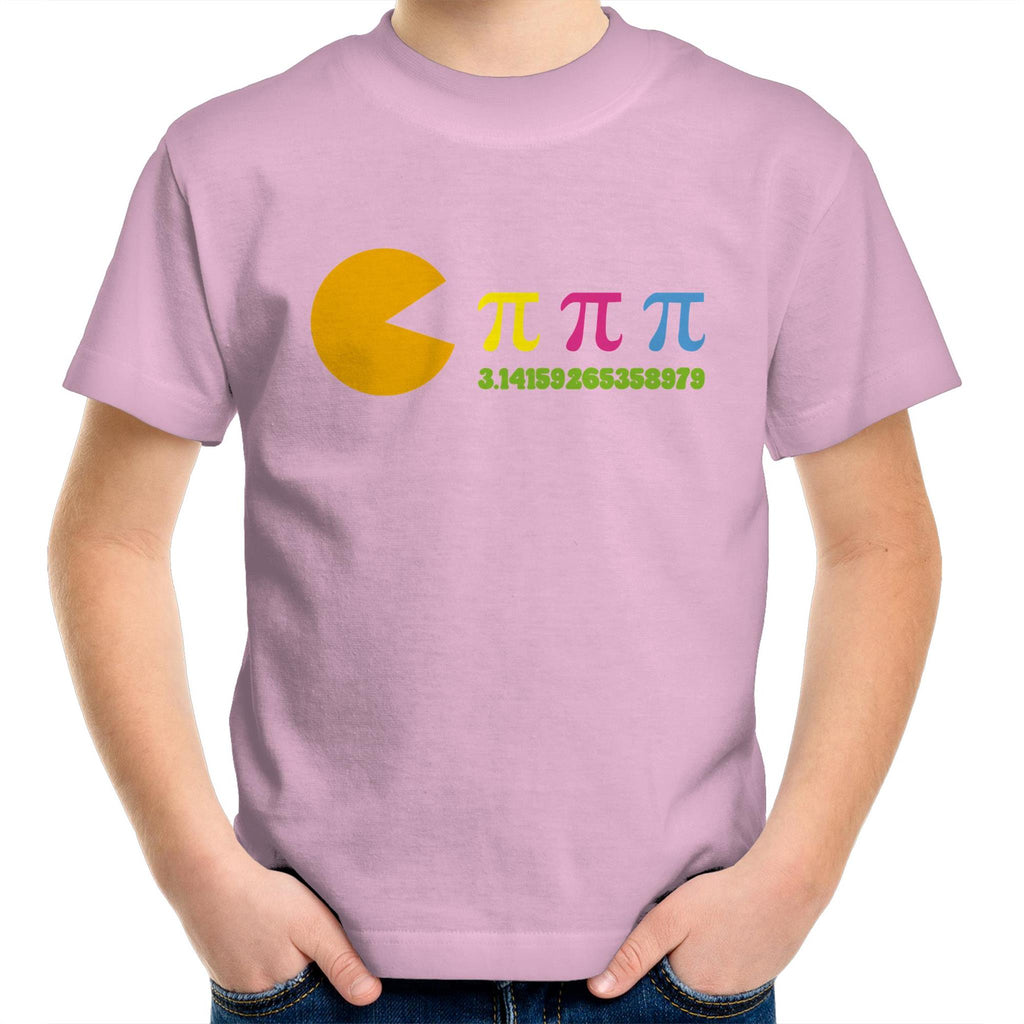 Hungry Pi - Kids Youth T-Shirt Pink Kids Youth T-shirt Maths Printed In Australia Science