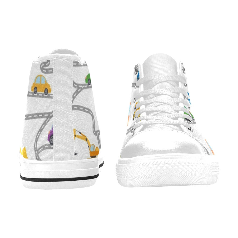 On The Road - Kids High Top Canvas Shoes