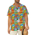 Comic Book 2 Men's Short Sleeve Hawaiian Shirt Men's Hawaiian Shirt (New) comic Printed Offshore