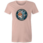 Addicted To Coffee - Womens T-shirt Pale Pink Womens T-shirt Coffee Printed In Australia
