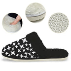 Black And White X's Men's Fur Trim Thick-Sole Indoor Slippers Men's Fur Trimmed Slippers Printed Offshore
