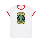 Alien, I'm Not Saying It Was Humans - Women's Ringer Tee White Red Womens Ringer T-shirt Printed In Australia Sci Fi
