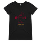 Gym Bunny - Womens V-Neck T-Shirt Black Womens Active V-Neck T-shirt Fitness Printed In Australia