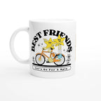 Personalised - Best Friends - White 11oz Ceramic Mug with Colour Inside Ceramic White Personalised 11oz Mug customise Globally Fulfilled personalise Retro