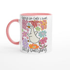 Sorry I'm Late, I Was Dilly Dallying - White 11oz Ceramic Mug with Colour Inside Ceramic Pink Colour 11oz Mug animal Globally Fulfilled