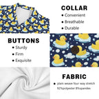 Rubber Ducks On Dark Men's Short Sleeve Hawaiian Shirt