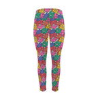 Bright And Bold Flowers Women's High Waist Pockets Yoga Leggings Women's High Waist Pockets Yoga Leggings Plants Printed Offshore Retro
