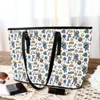 All About Space PU Leather Tote Bag Large Leather Tote Bag-Large Printed Offshore Sci Fi Space