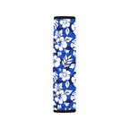 Blue Hawaiian Floral Car Seat Belt Cover 7''x10'' (Pack of 2) Car Seat Belt Cover 7x10 (Pack of 2) Plants Printed Offshore