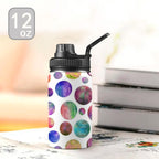 Watercolour Planets Kids Water Bottle with Chug Lid (12 oz) Kids Water Bottle with Chug Lid Printed Offshore