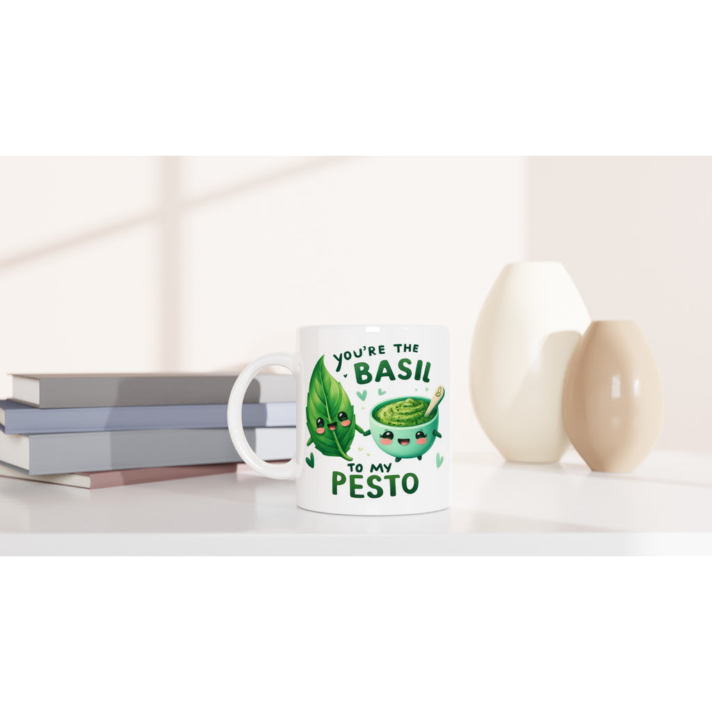 You're The Basil To My Pesto, Valentine - White 11oz Ceramic Mug White 11oz Mug Food Globally Fulfilled Love
