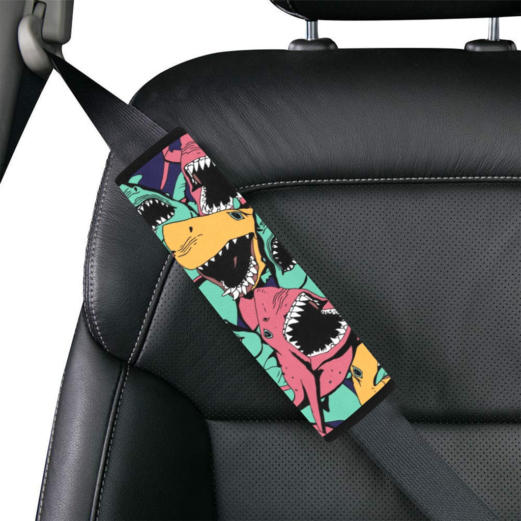 Scary Sharks Car Seat Belt Cover 7''x10'' (Pack of 2) Car Seat Belt Cover 7x10 (Pack of 2) animal Ocean Printed Offshore