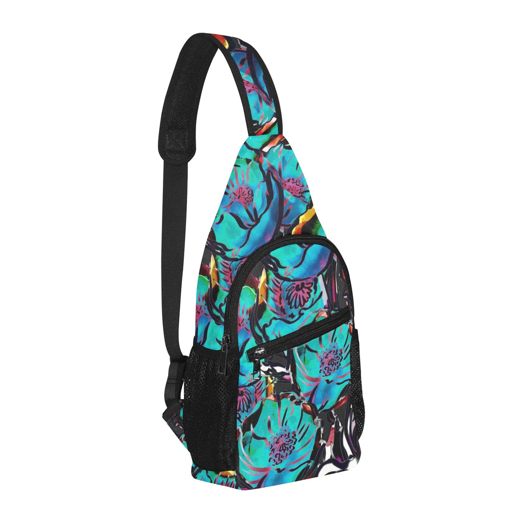 Flower It Blue - Chest Bag