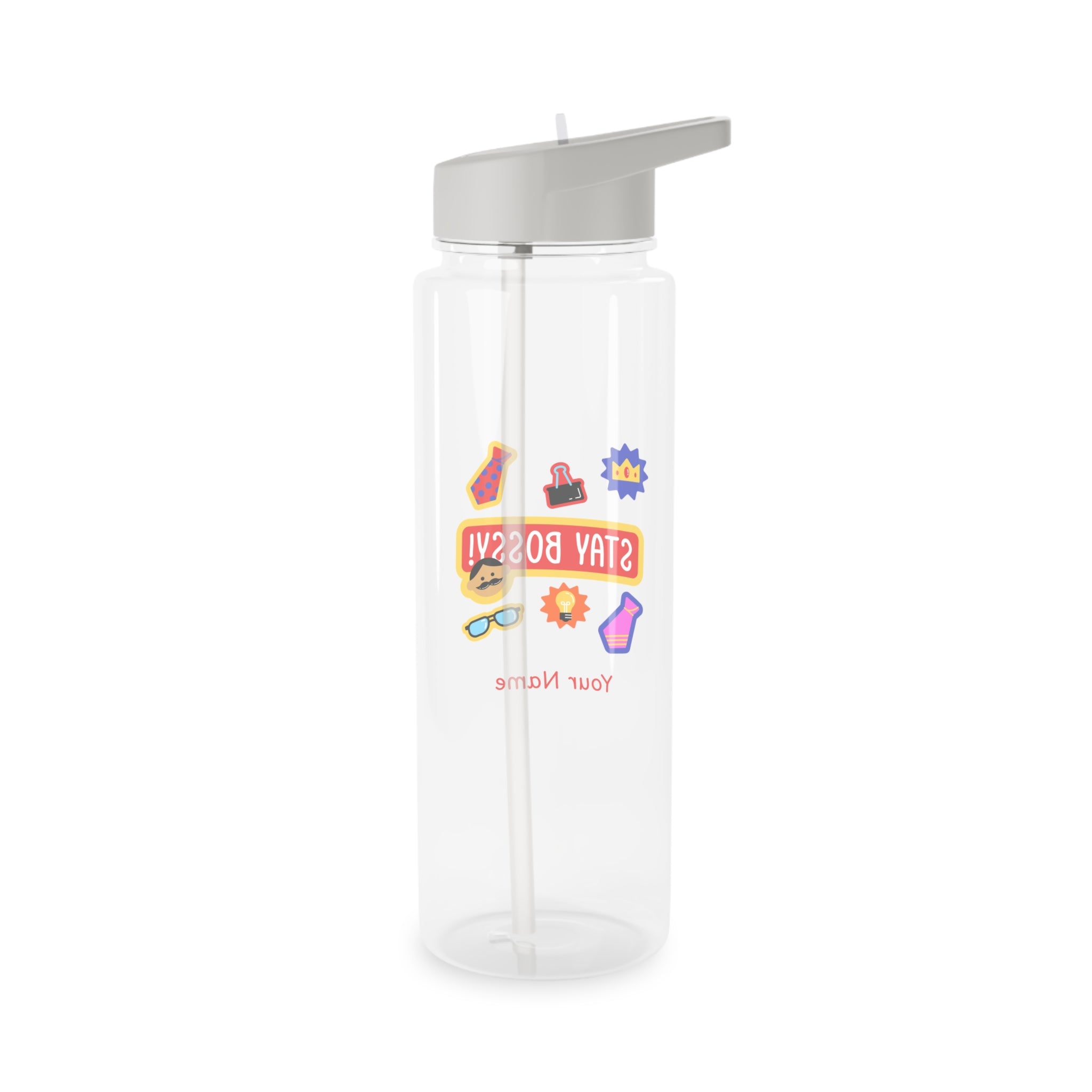 Personalised - Stay Bossy - Clear Tritan Water Bottle