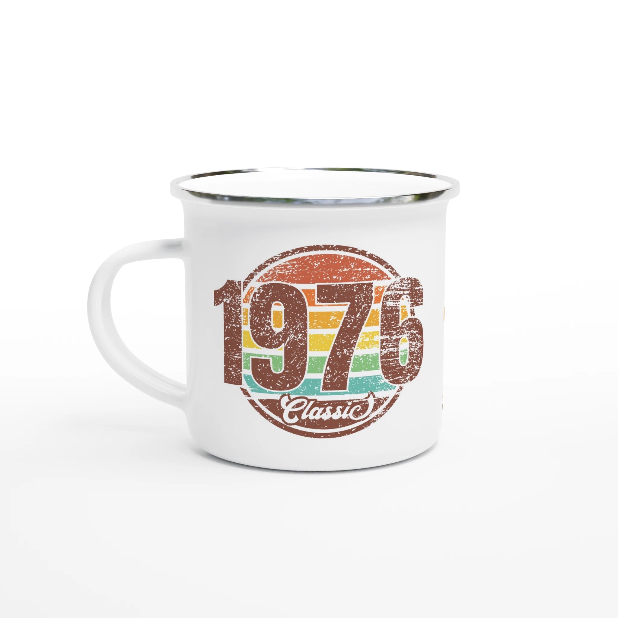Personalised - 1976 Classic - White 12oz Enamel Mug Default Title Personalised Enamel Mug Globally Fulfilled