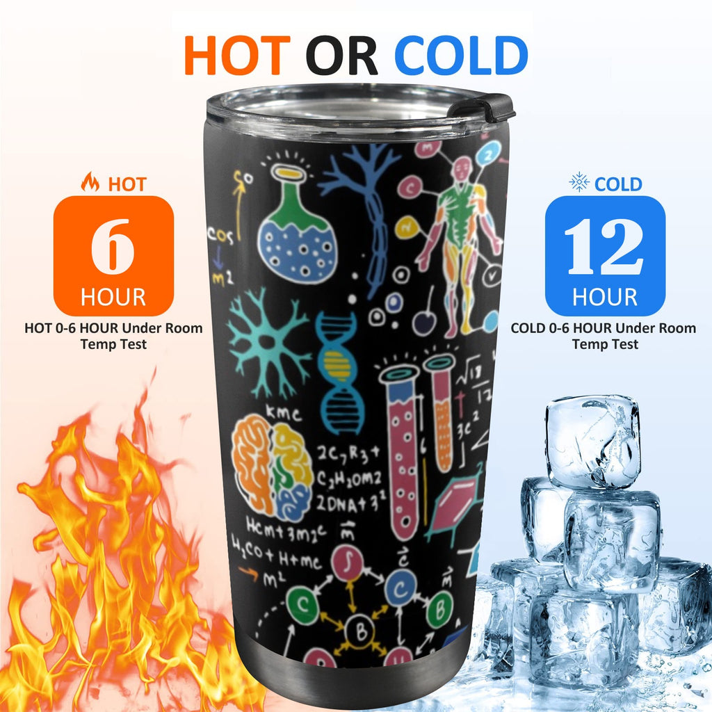 Science Time Blackboard - 20oz Mobile Tumbler with Lid (Black Lock) 20oz Travel Mug Printed Offshore Science