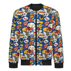 Blue Comic Book Men's Casual Zip‑Up Bomber Jacket