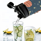 Rocket and Planets In Space - Insulated Water Bottle with Dual-Use Lid (18oz) Insulated Water Bottle with Dual-Use Lid (18oz) Printed Offshore Space