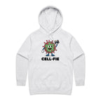 Cell-fie Cell Selfie Women's AS Colour Hoodie White Marle Womens Hoodie Printed In Australia Science