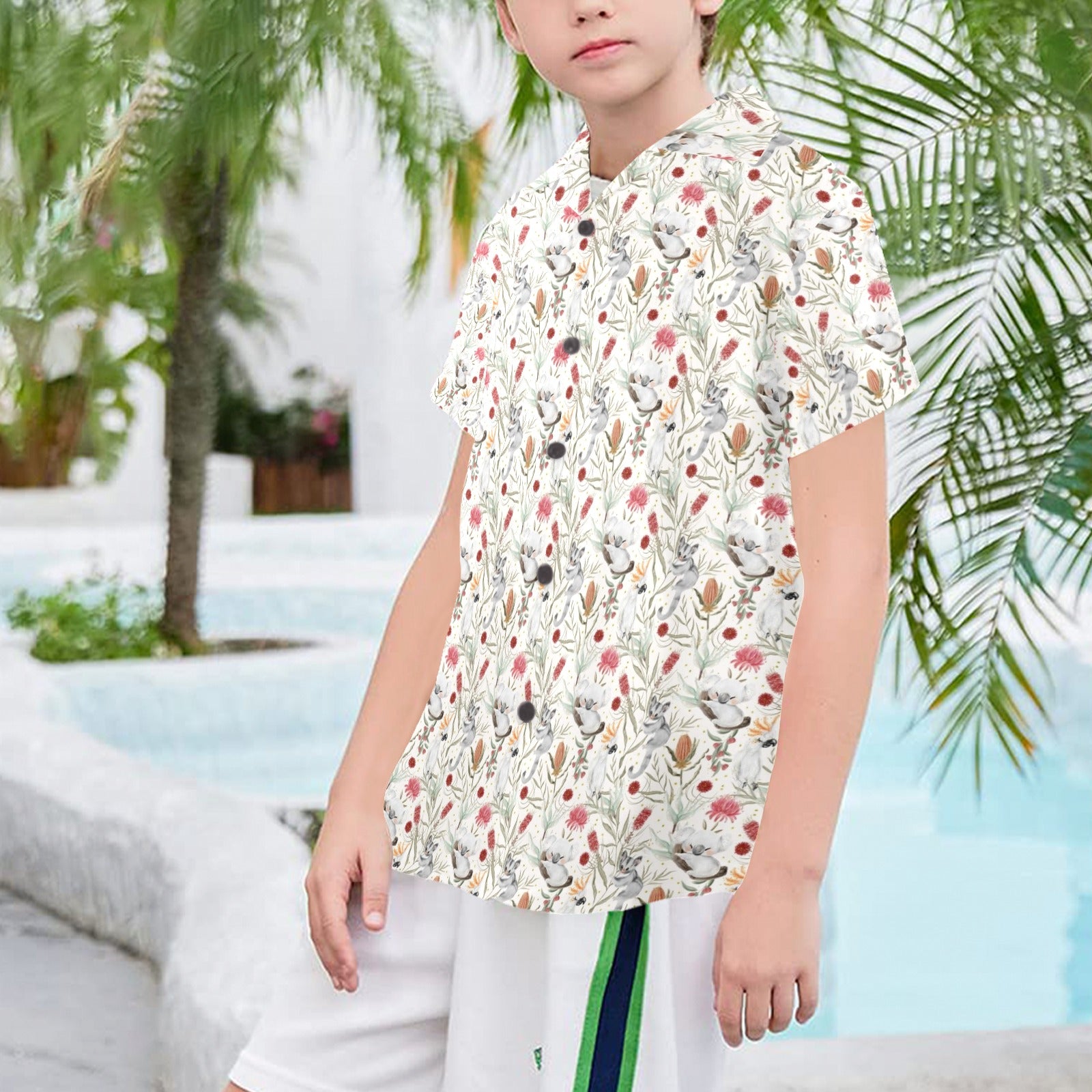 Australian Plants And Animals Senior Kids Hawaiian Shirt