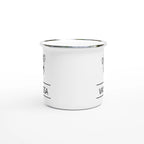 Giraffe Name - White 12oz Enamel Mug Personalised Enamel Mug animal customise Globally Fulfilled Name personalise