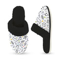 Music Time Women's Fur Trim Thick-Sole Indoor Slippers Women's Fur Trimmed Slippers Music Printed Offshore