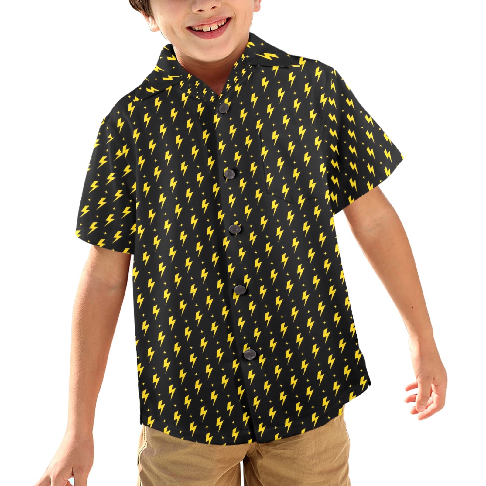 Yellow Lightning - Junior Kids Hawaiian Shirt