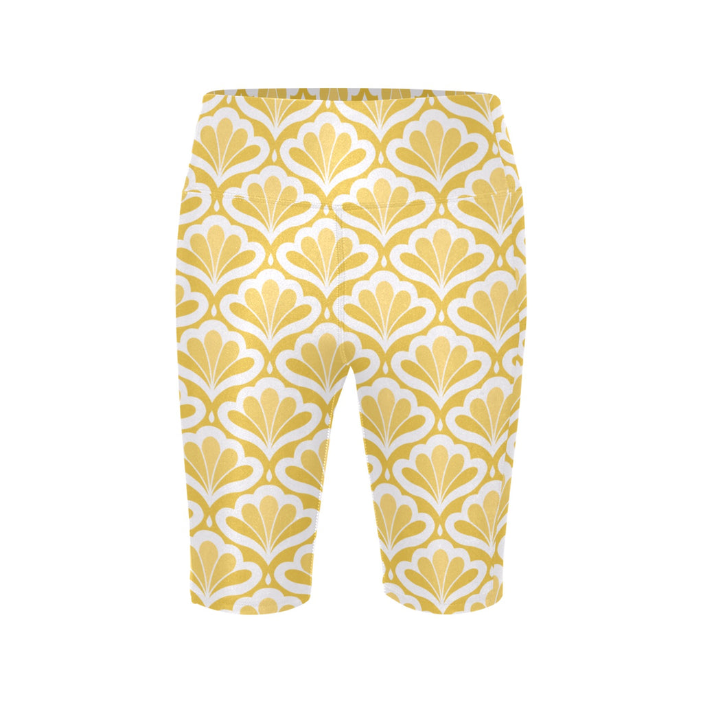 Yellow Pattern Women's Bike Shorts With Side Pockets Women's Bike Shorts Printed Offshore