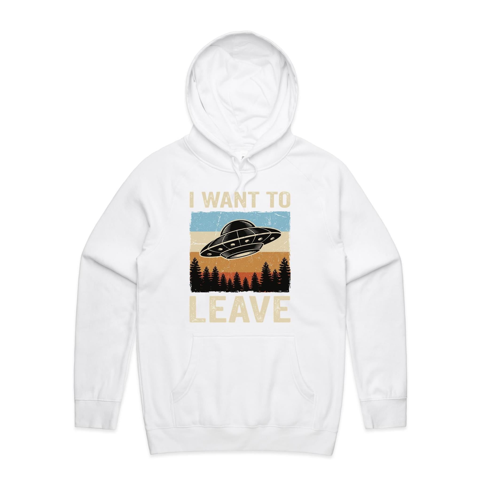 UFO I Want To Leave Men's AS Colour Hoodie