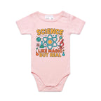 Science, Like Magic But Real AS Colour Baby Bodysuit Pink Baby Bodysuit Printed In Australia Science
