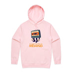 Cassette Tape, It Might Be Time To Rewind - Mens Hoodie Pink Mens Hoodie Music Printed In Australia Retro