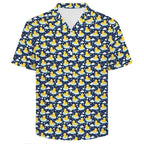 Rubber Ducks On Dark Men's Crinkle Hawaiian Shirt