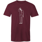 Coffee Brain - Mens T-Shirt Burgundy Mens T-shirt Coffee Printed In Australia
