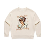 My Alone Time Is For Everyone's Safety AS Colour Women's Relax Crew Sweatshirt Ecru Womens Relax Crew Sweatshirt Printed In Australia