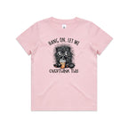 Frazzled Cat, Hang On Let Me Overthink This Kid's AS Colour T-shirt Pink Kids Youth T-shirt animal Printed In Australia