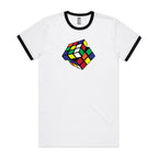Game Cube - Staple Ringer Tee White Black Ringer T-Shirt Games Printed In Australia