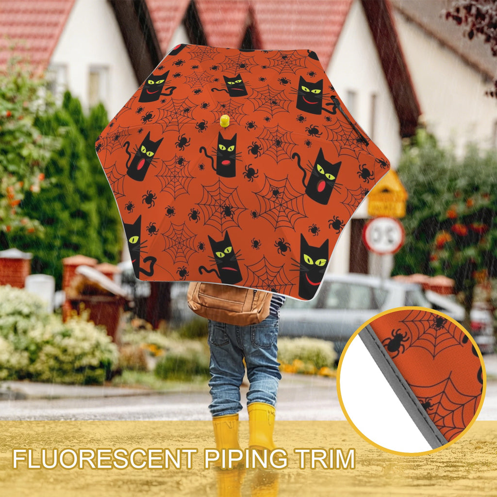 Halloween Black Cats Kids Safe Round Corner Umbrella