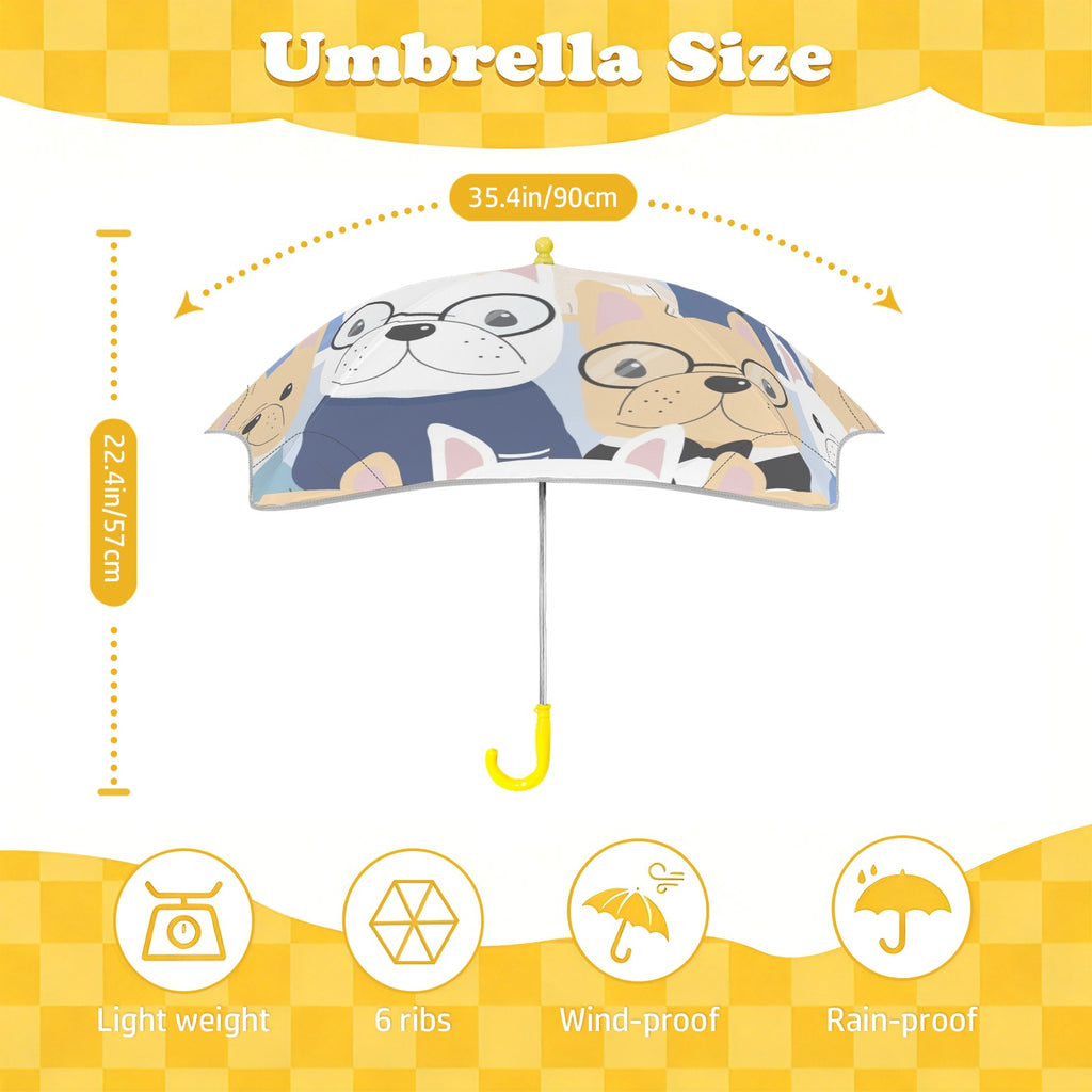 Dog Crowd Kids Safe Round Corner Umbrella Kids Safe Round Corner Umbrella animal Printed Offshore