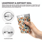 Whimsical Leaf Swirl Small Stainless Steel Travel Mug Cup 12oz/350ml