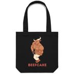 Beef Cake - Canvas Tote Bag Black One Size Tote Bag Printed In Australia