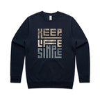Keep Life Simple - AS Colour Stencil Crew Navy Sweatshirt Printed In Australia