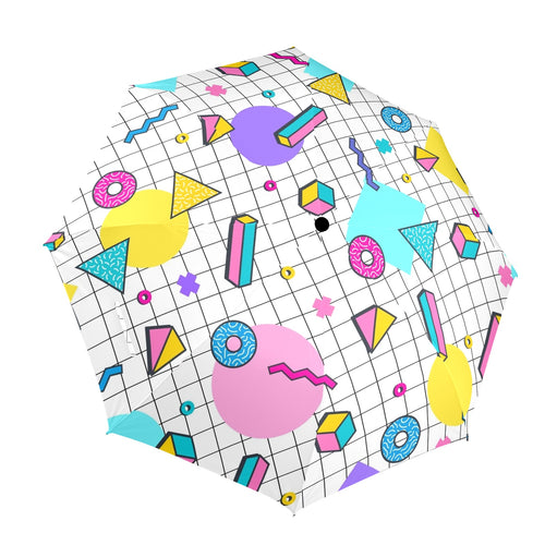 80's Grid Umbrella One Size Umbrella Printed Offshore Retro