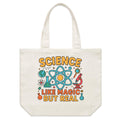 Science, Like Magic But Real Shoulder Canvas Tote Bag Default Title Large Tote Bag Printed In Australia Science