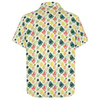 Tropical Pineapple Women's Short-Sleeve Button Up Shirt Women's Short-Sleeve Button Up Shirt Food Printed Offshore