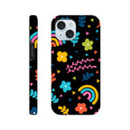 Bright Rainbow And Flowers - Apple iPhone Tough case iPhone 15 iPhone Tough Case Globally Fulfilled Plants