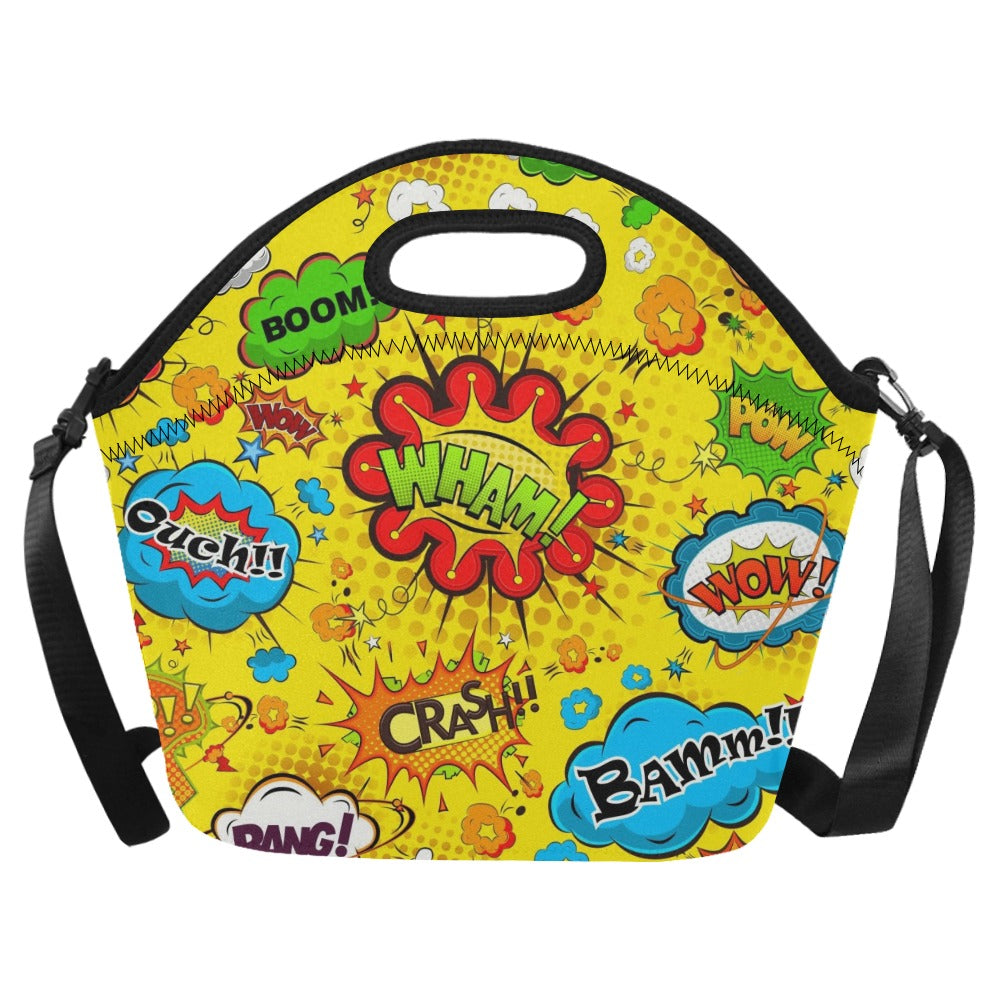Comic Book Yellow - Neoprene Lunch Bag One Size Neoprene Lunch Bag Printed Offshore