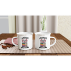 Personalised I Axolotl Questions White 12oz Enamel Mug Personalised Enamel Mug funny kids tee Globally Fulfilled Reading
