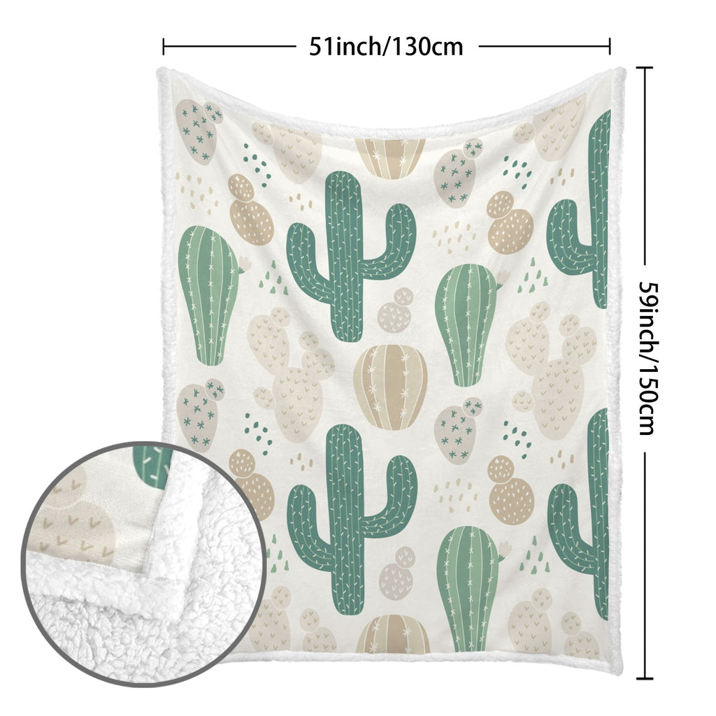 Cactus - Double-Layer Fleece Blanket 51"x59"