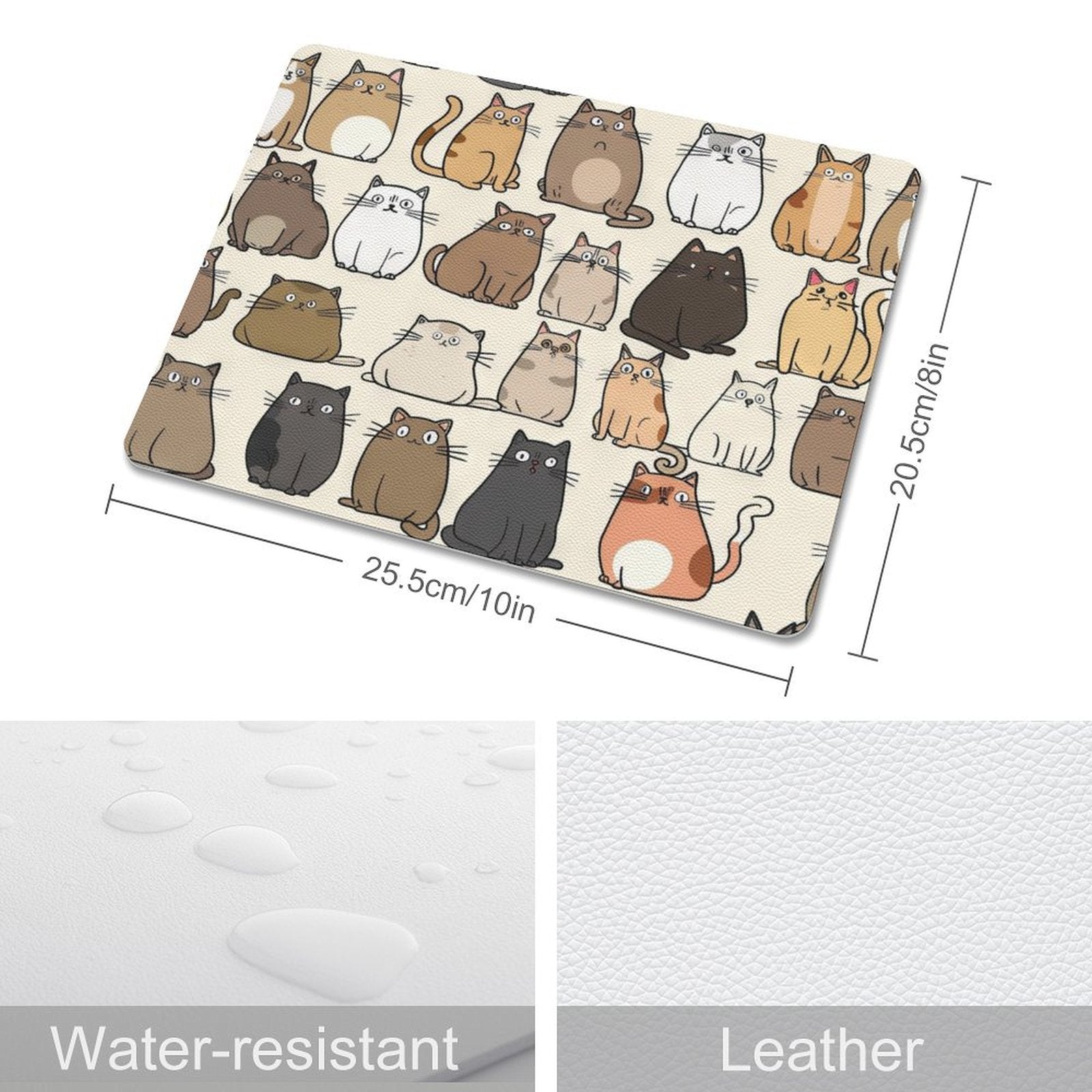 Lots Of Cats - Leather Mouse Pad Leather Mouse Pad animal Printed Offshore